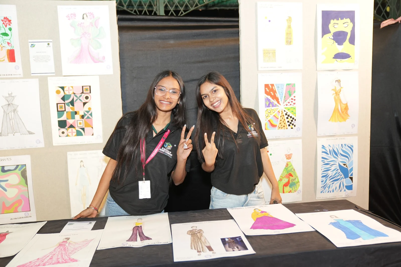 Fashion students presenting their work